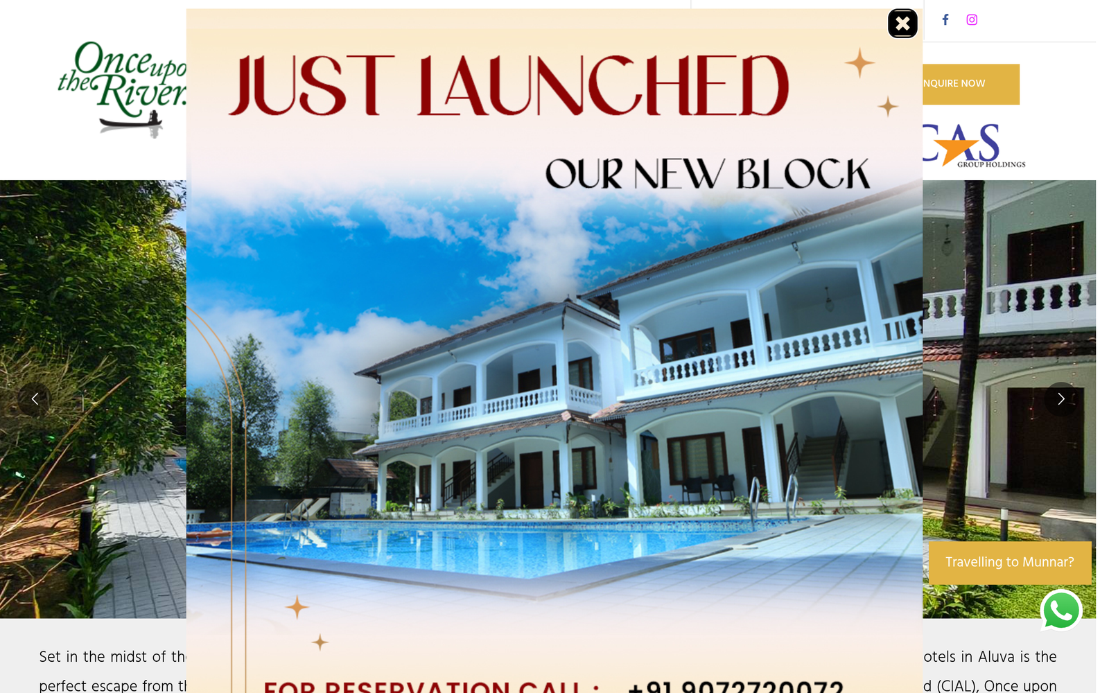 Luxury resorts in Cochin, Kochi resorts, river view hotels Aluva