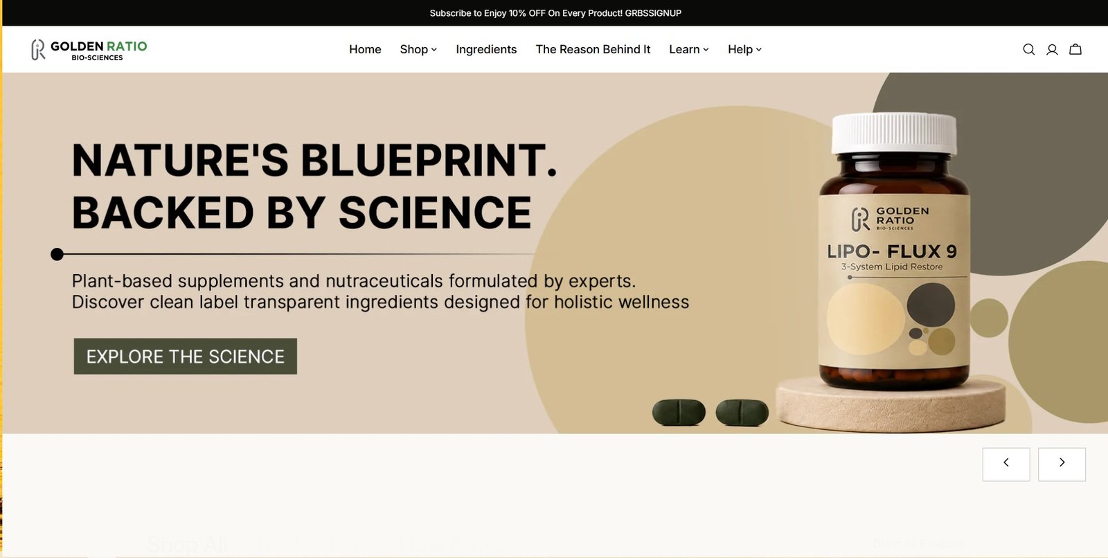 Plant Based Supplements | Nutraceutical Products | Golden Ratio &ndash; Golde...