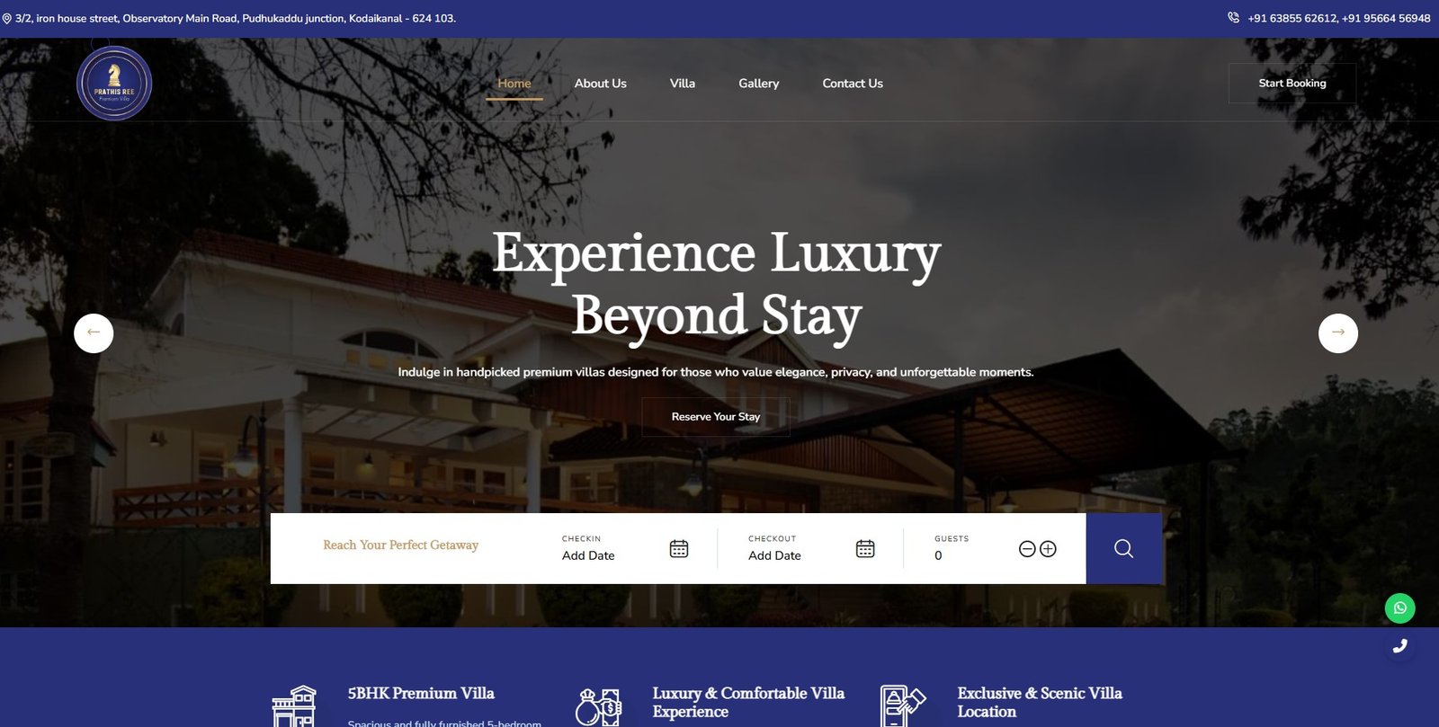 Resort in Kodaikanal | Prathisree Premium Villa Stay