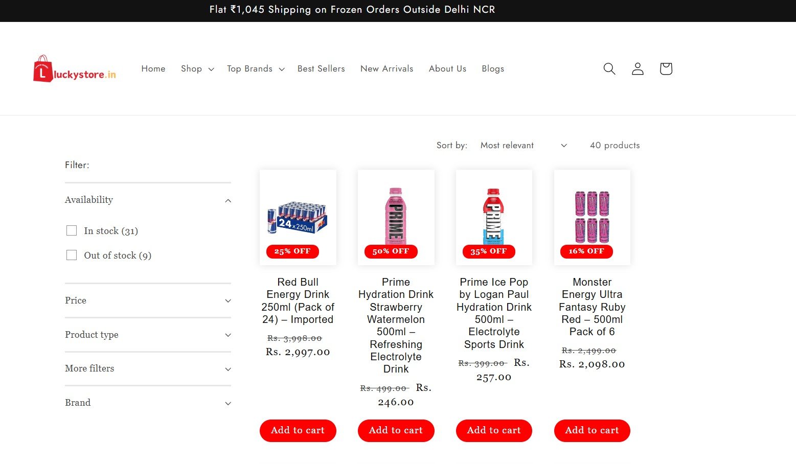 Imported Energy Drinks Online | Monster &amp; Prime | LuckyStore