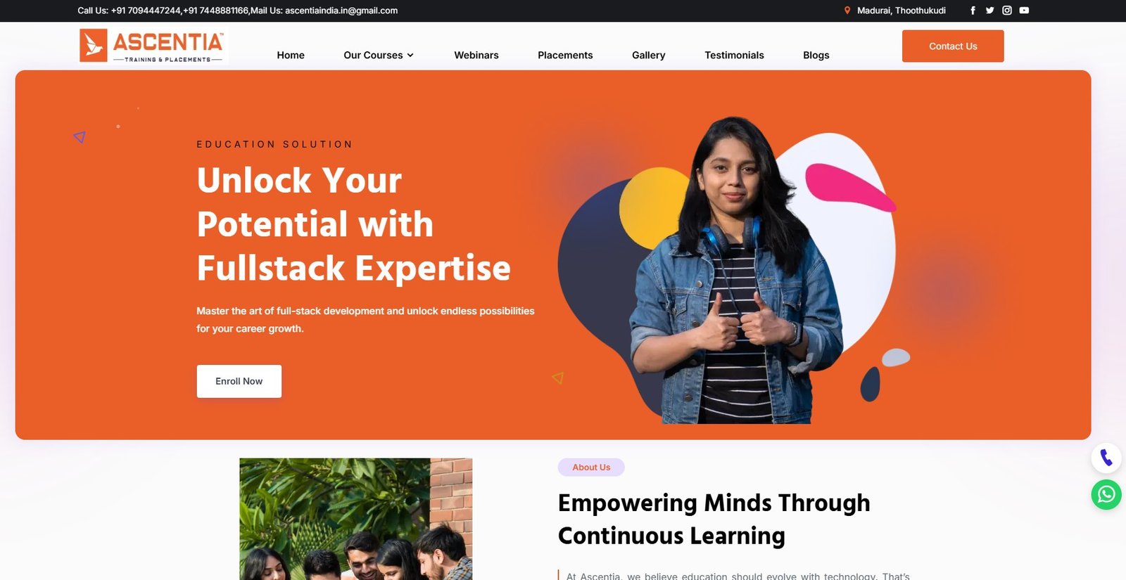 Full Stack Course in Thoothukudi | Training – Ascentia India